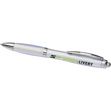Logo trade corporate gifts image of: Curvy ballpoint pen with frosted barrel and grip