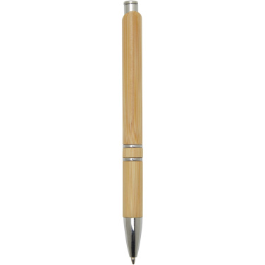 Logo trade business gift photo of: Wicker bamboo ballpoint pen
