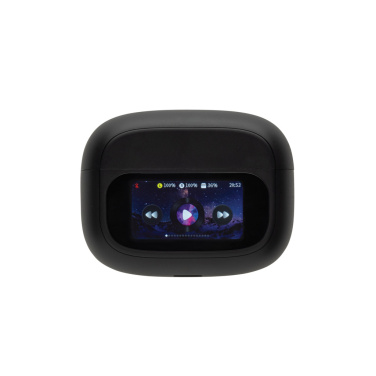 Logo trade promotional giveaway photo of: Airtune RCS recycled plastic ANC earbuds with touch screen