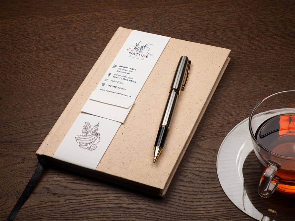 Logo trade advertising product photo of: Recycled Banana Notebook 209734200