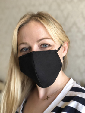 Logo trade promotional merchandise picture of: BLACK-BLACK cotton face mask 140116500