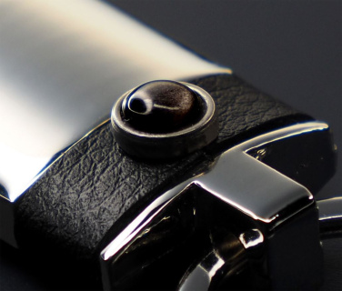 Logo trade promotional giveaway photo of: Obsidian stone Keyring 1298095