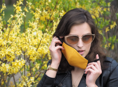 Logo trade promotional merchandise photo of: VENUS PRO cotton face mask with a pocket an HEPA filter 1378165