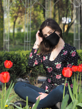 Logo trade promotional merchandise image of: MARS PRO cotton mask (size M) with pocket and HEPA filter 1380165
