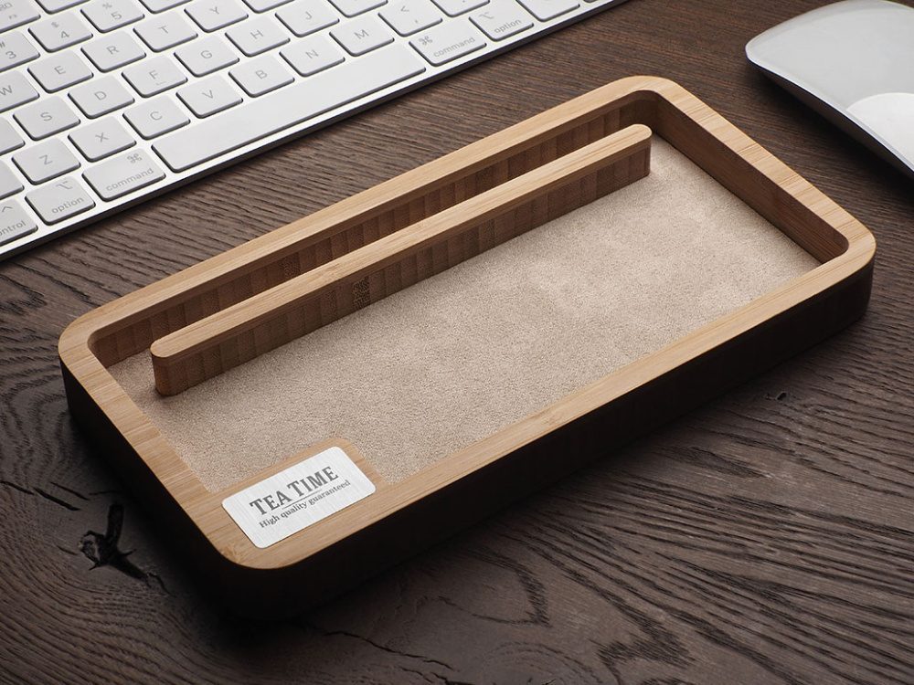 Logo trade corporate gifts image of: Wooden desk organiser 1818292