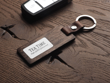Logo trade business gift photo of: Wooden keyring 1853121
