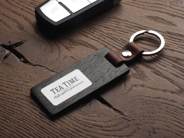 Logo trade promotional gift photo of: Wooden keyring 1853121