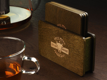 Logotrade promotional giveaways photo of: Wooden box with 4 coasters 1871121