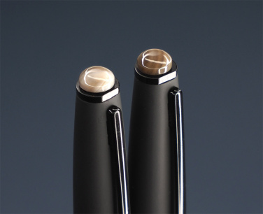 Logo trade promotional items image of: Striped Flint Pen set 1284036