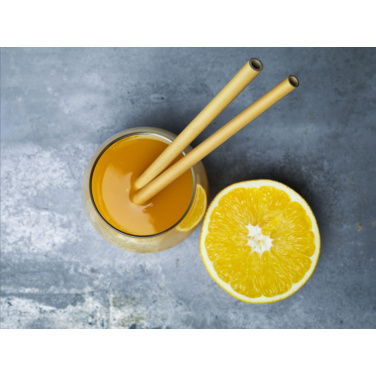 Logo trade business gifts image of: ECO Bamboe Straw Set bamboo straws