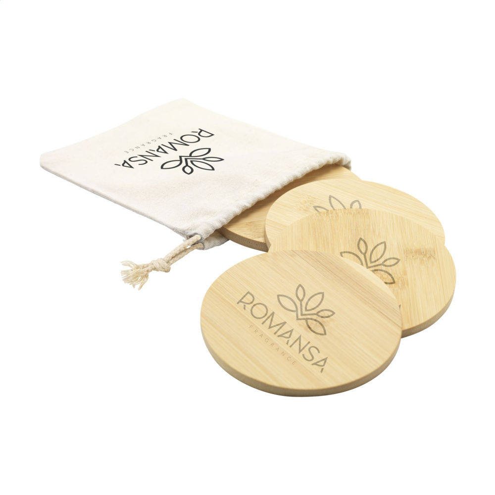 Logotrade promotional merchandise photo of: Bamboo Coaster Set