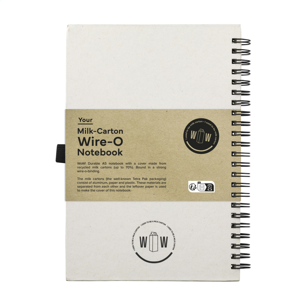 Logotrade promotional gift picture of: Milk-Carton Wire-O Paper Notebook A5