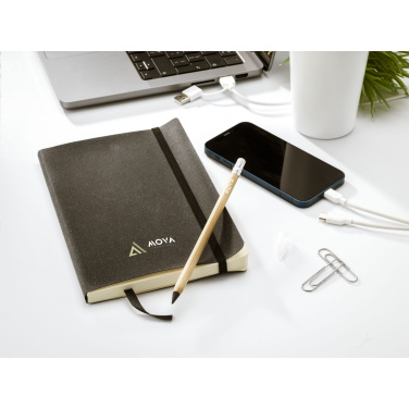 Logo trade promotional product photo of: Monti Recycled Leather - Paper Notebook A5