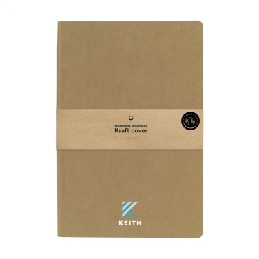 Logo trade promotional merchandise image of: Paper Notebook GRS Washable Kraft Cover A5