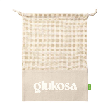 Logo trade corporate gift photo of: Natura Organic GOTS Mesh Bag (120 g/m²) fruit bag