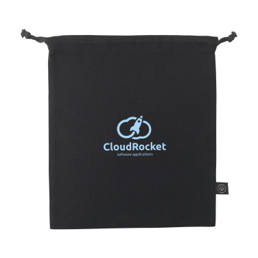 Logo trade promotional gift photo of: Gift Pouch GRS Recycled Cotton (150 g/m²) M