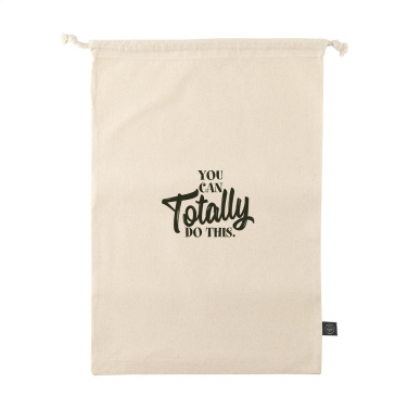 Logotrade promotional giveaway image of: Gift Pouch Natural GRS Recycled Cotton (150 g/m²) L