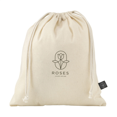 Logotrade promotional product image of: Gift Pouch Natural GRS Recycled Cotton (150 g/m²) M