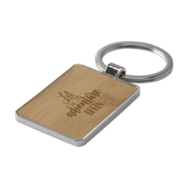 Logo trade corporate gift photo of: Bamboo Key Rectangle keyring