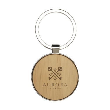 Logo trade corporate gifts image of: Bamboo Key Circle keyring