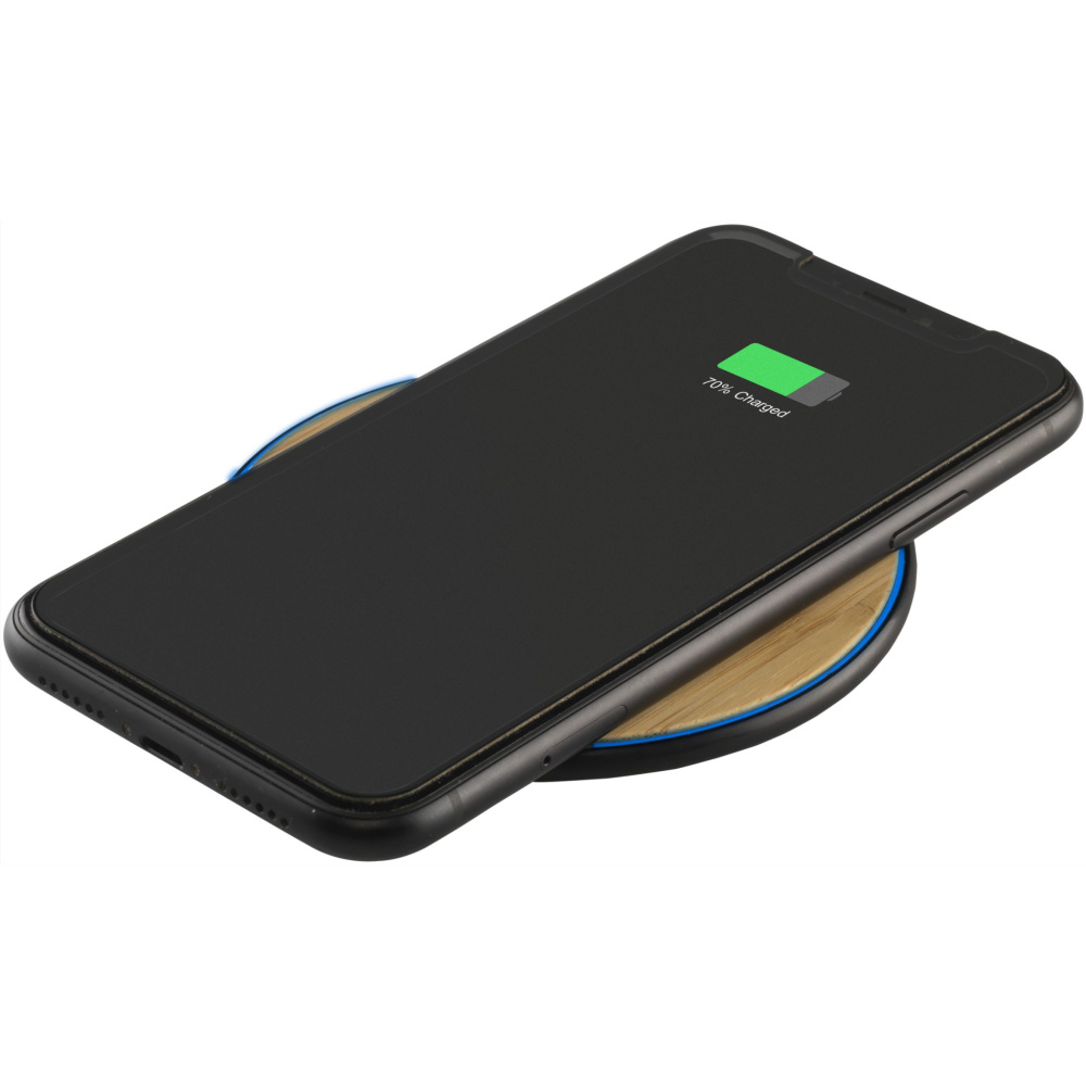 Logo trade promotional items picture of: Bamboo 10W Wireless Charger wireless fast charger