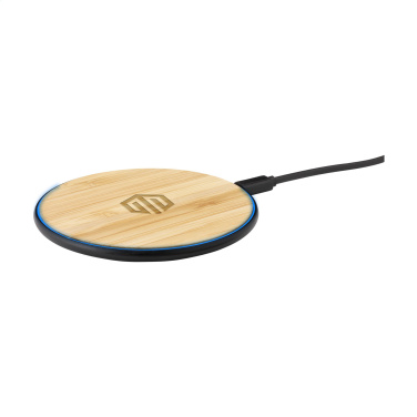 Logo trade corporate gift photo of: Bamboo 10W Wireless Charger wireless fast charger