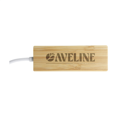 Logo trade promotional items image of: Bamboo USB Hub