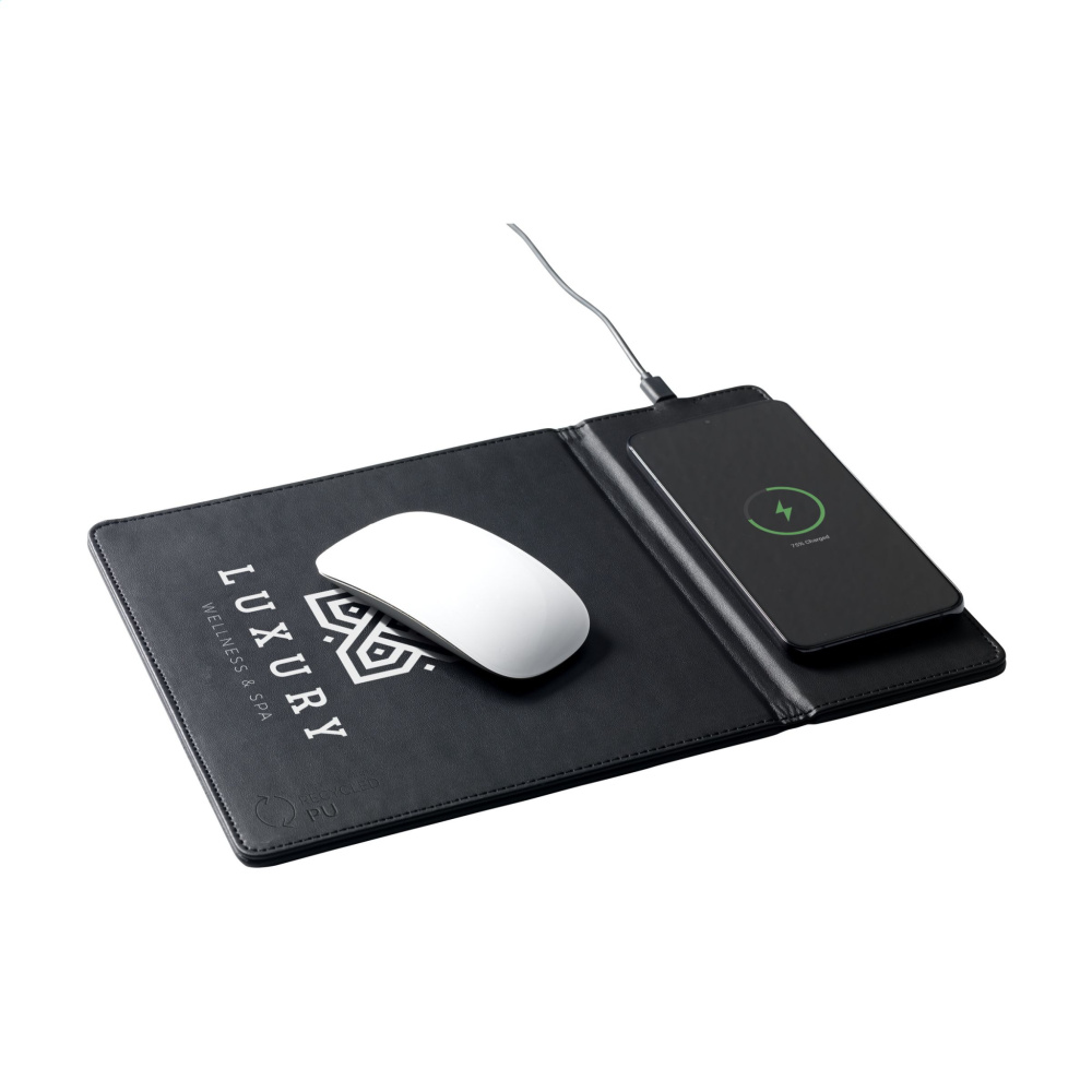 Logotrade promotional giveaway image of: RCS Recycled Wireless Charging Mousepad