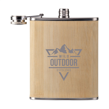 Logo trade advertising products picture of: Hipflask Bamboo 200 ml drinking bottle