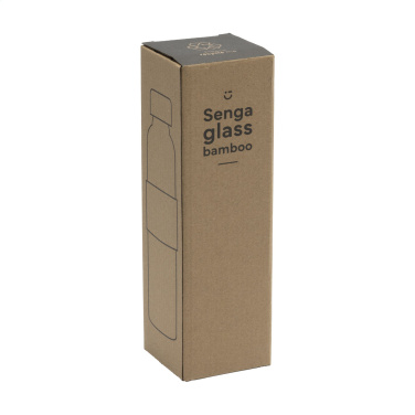 Logo trade corporate gifts image of: Senga Glass Bamboo 500 ml drinking bottle