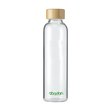 Logo trade promotional items image of: Senga Glass Bamboo 500 ml drinking bottle