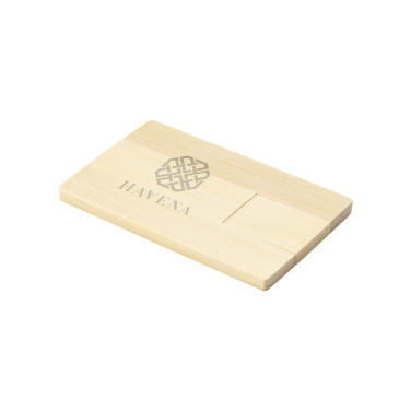 Logotrade promotional product image of: CreditCard USB Bamboo 8 GB