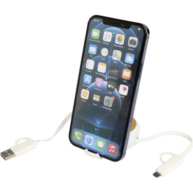 Logo trade advertising products picture of: Chechia 5-in-1 recycled plastic 100 cm retractable data sync and 45W fast charge cable