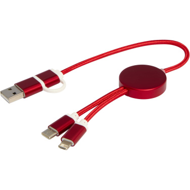 Logotrade advertising products photo of: Alasia 5-in-1 recycled aluminium and plastic 30 cm data sync and 27W fast charge cable