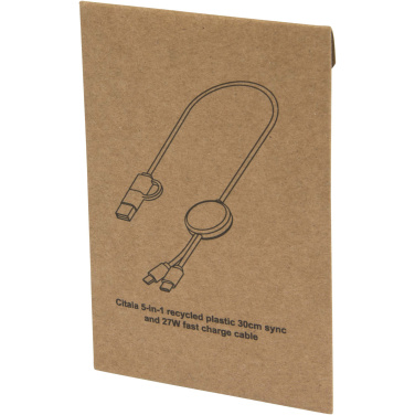 Logotrade advertising products photo of: Citala 5-in-1 recycled plastic 30 cm data sync and 27W fast charge cable