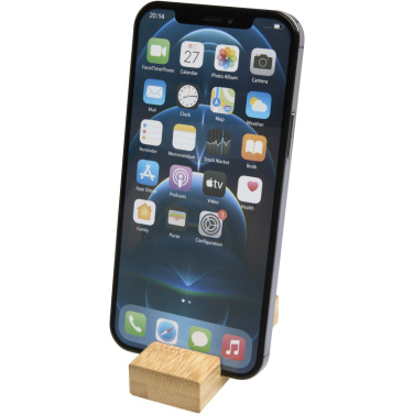 Logo trade promotional item photo of: Bosona bamboo phone holder with keychain
