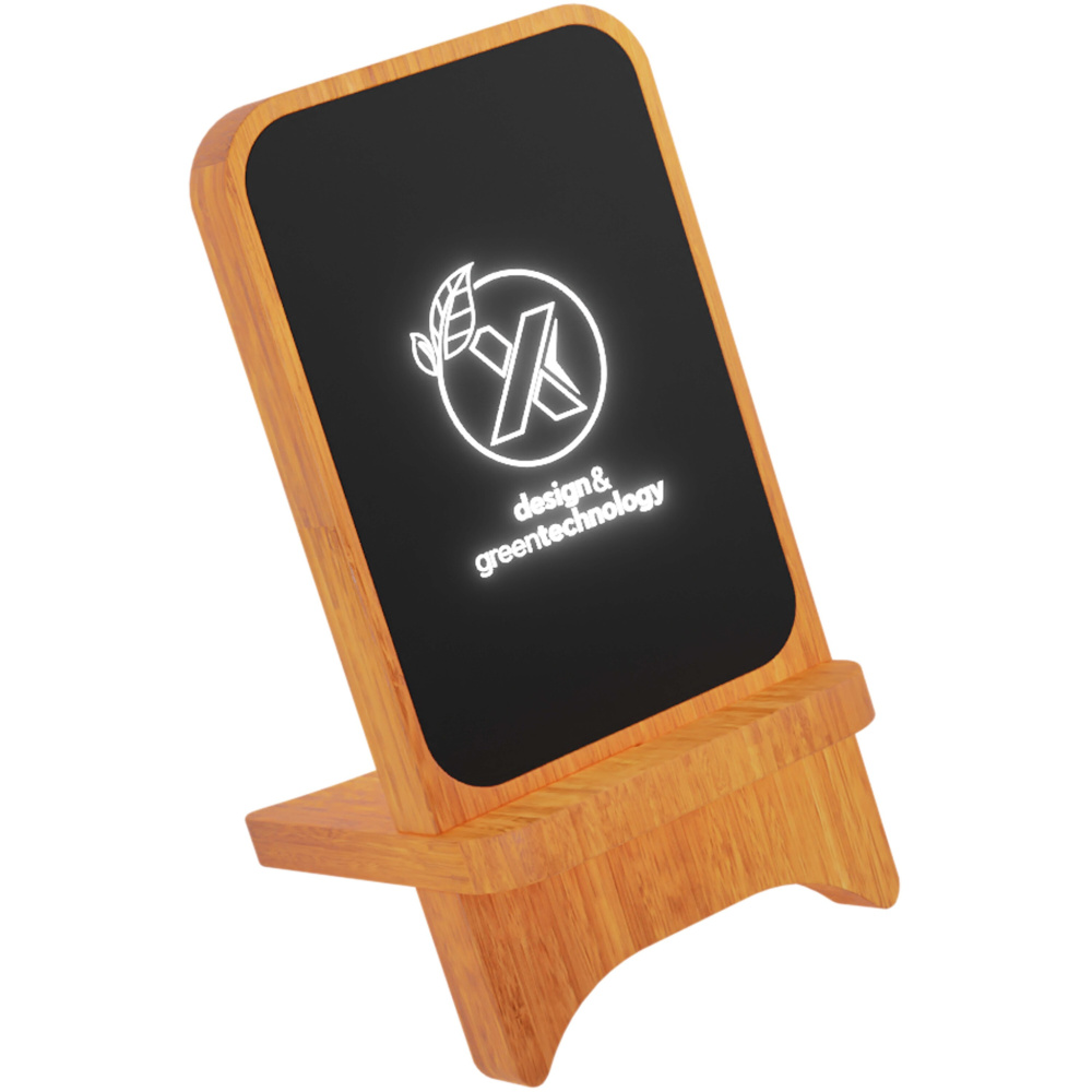Logotrade promotional giveaways photo of: SCX.design W16 10W light-up wireless wooden stand