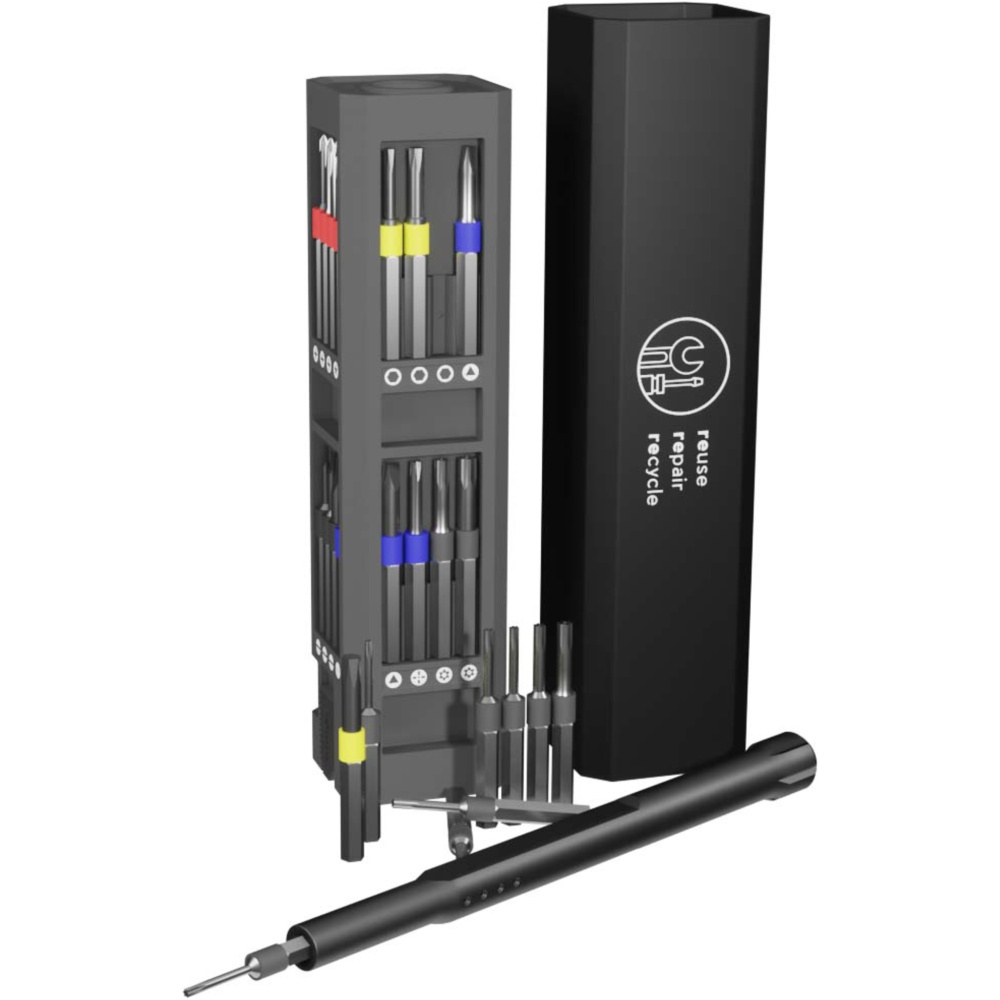 Logotrade corporate gift image of: SCX.design T20 30-piece screwdriver and repair set in aluminium case
