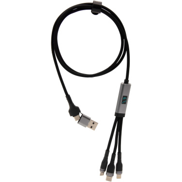 Logo trade corporate gifts image of: SCX.design C53 100W 5-in-1 rPET ultra fast charging cable