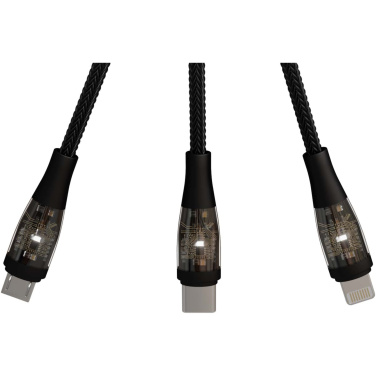 Logo trade promotional gifts picture of: SCX.design C50 5-in-1 fast charging 100W/5A cable with digital display