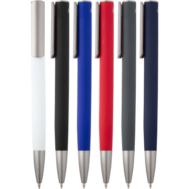 Logo trade promotional giveaways image of: Ziggur aluminium ballpoint pen (blue ink)