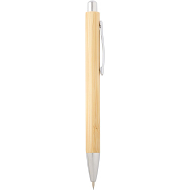 Logo trade corporate gifts image of: Oblys bamboo ballpoint pen and mechanical pencil set (black ink)