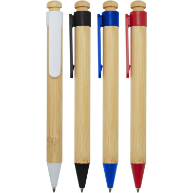 Logotrade promotional products photo of: Rattan bamboo and recycled plastic ballpoint pen (black ink)