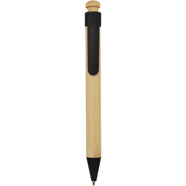 Logotrade promotional gift image of: Rattan bamboo and recycled plastic ballpoint pen (black ink)