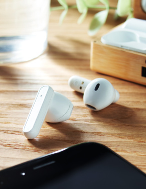 Logotrade promotional gift image of: TWS earbuds in bamboo case