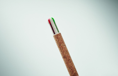 Logotrade promotional gift image of: Cork 4-colour ink ball pen