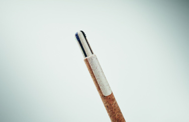 Logotrade promotional product picture of: Cork 4-colour ink ball pen