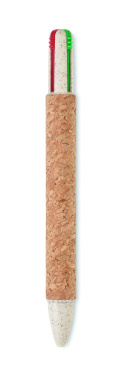 Logotrade corporate gift image of: Cork 4-colour ink ball pen