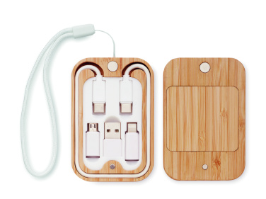Logo trade promotional items image of: 15W wireless charger in bamboo