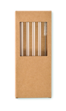 Logotrade promotional merchandise photo of: 4 reusable glass straws